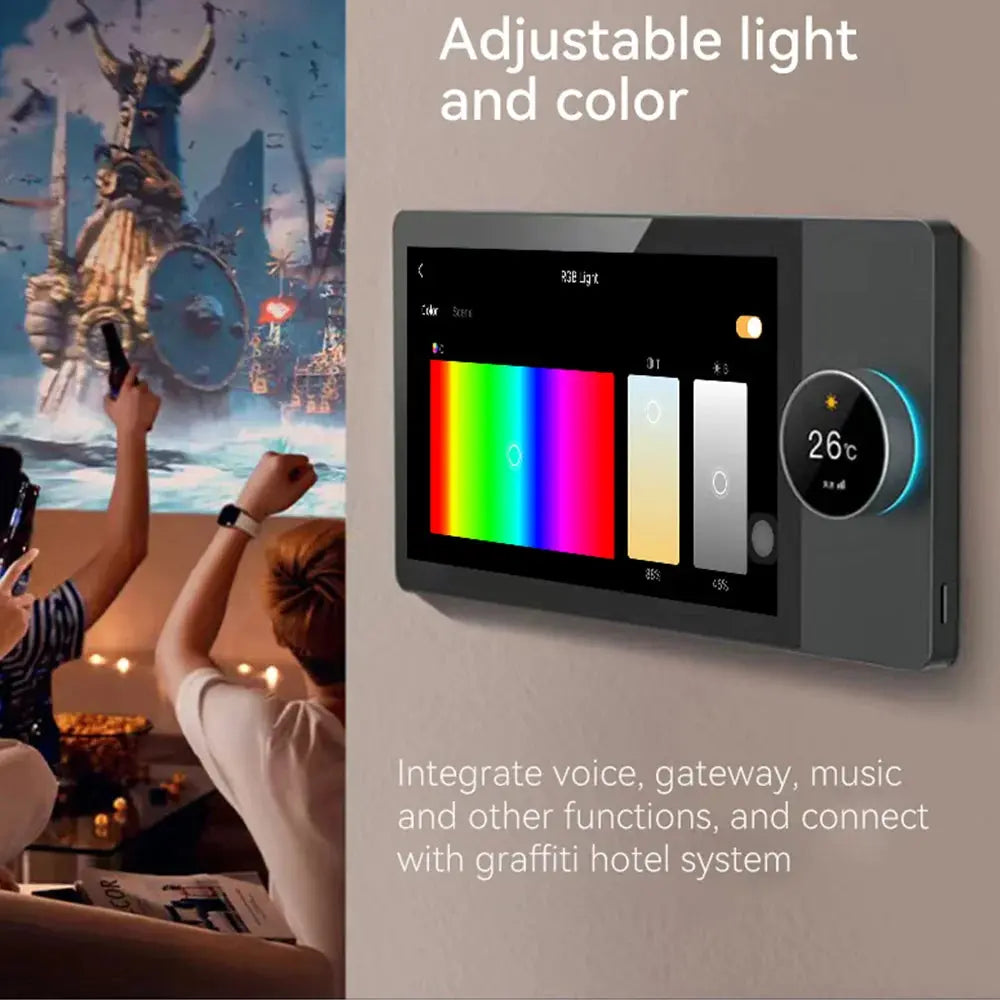 Jianshu Tuya Panel Control Wifi Zigbee Devices Tuya Zigbee Gateway Build In 6" Nspanel Tuya Smart Home Control Panel - DomoSpace