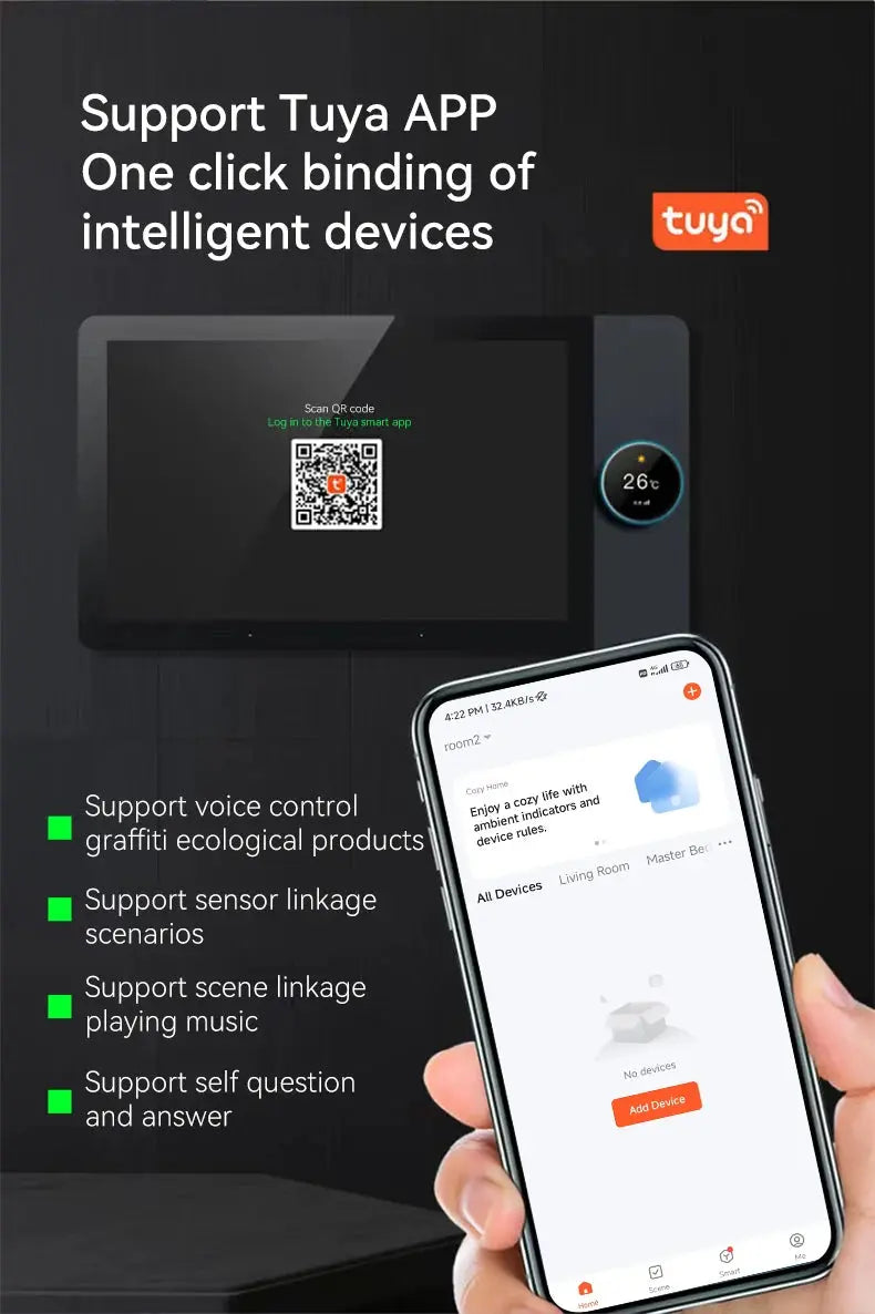 Jianshu Tuya Panel Control Wifi Zigbee Devices Tuya Zigbee Gateway Build In 6" Nspanel Tuya Smart Home Control Panel - DomoSpace