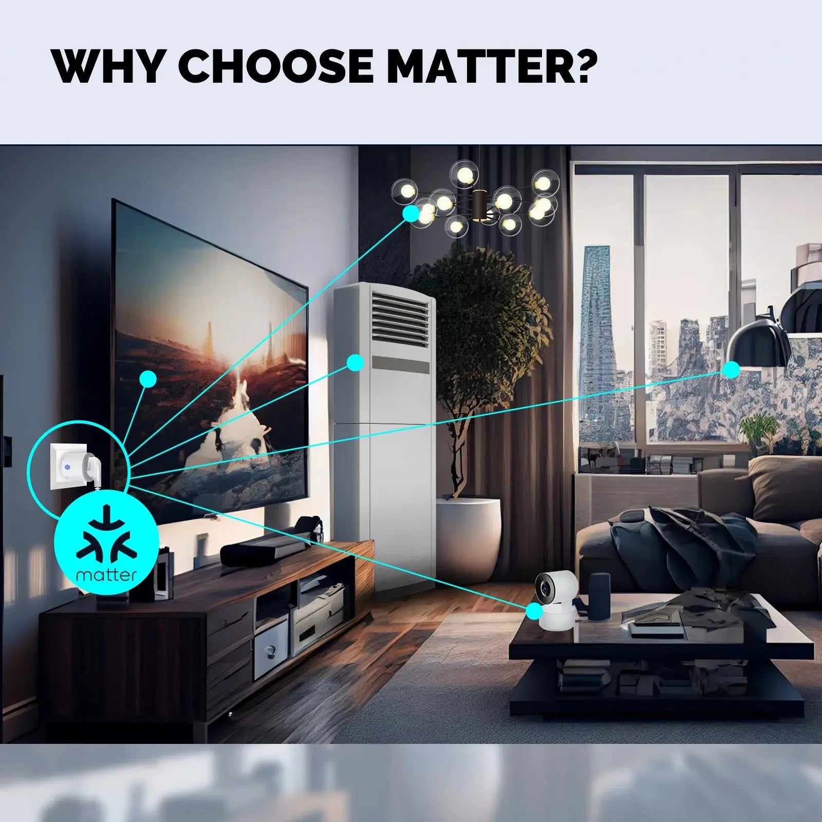 MOES Smart Plug Matter Wi-Fi Socket 16A Smart Timer Outlet Power Monitor Support TUYA Apple Homekit Work With Google Home Alexa - DomoSpace