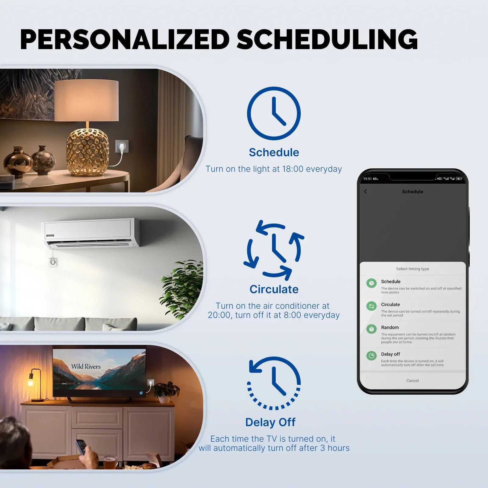 MOES Smart Plug Matter Wi-Fi Socket 16A Smart Timer Outlet Power Monitor Support TUYA Apple Homekit Work With Google Home Alexa - DomoSpace