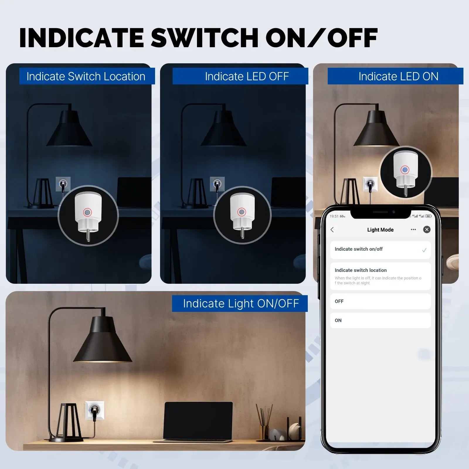 MOES Smart Plug Matter Wi-Fi Socket 16A Smart Timer Outlet Power Monitor Support TUYA Apple Homekit Work With Google Home Alexa - DomoSpace