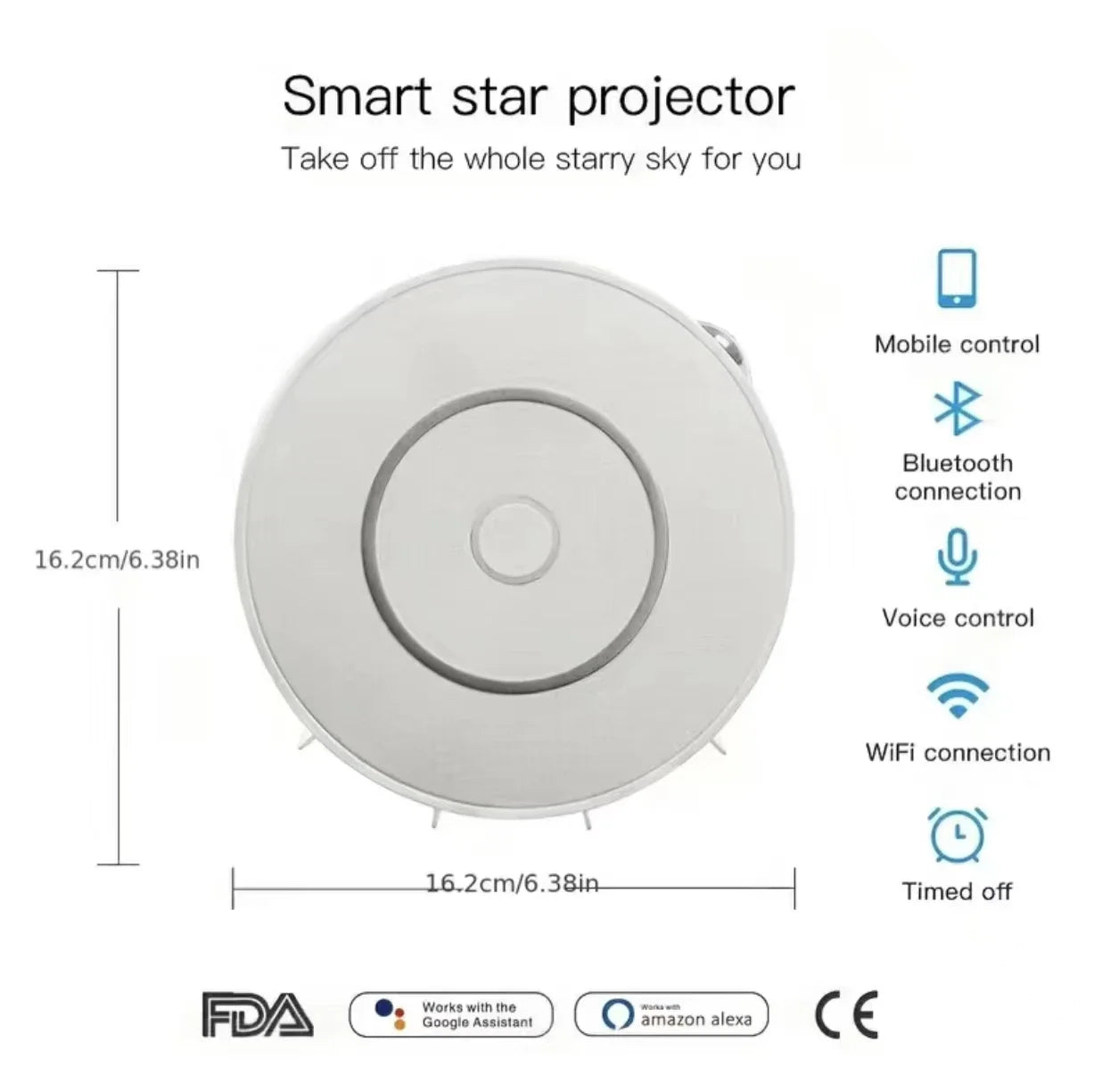 Tuya Smart Star Projector WiFi Laser Starry Sky Projector Waving Night Light Led Colorful APP Wireless Control Alexa Compatible DomoSpace