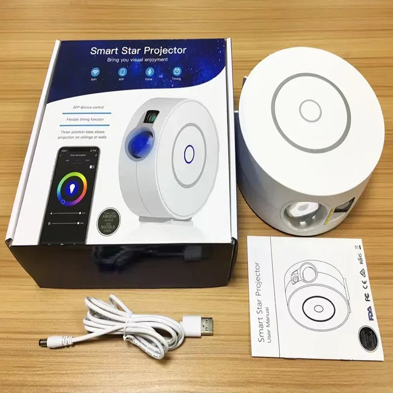 Tuya Smart Star Projector WiFi Laser Starry Sky Projector Waving Night Light Led Colorful APP Wireless Control Alexa Compatible DomoSpace