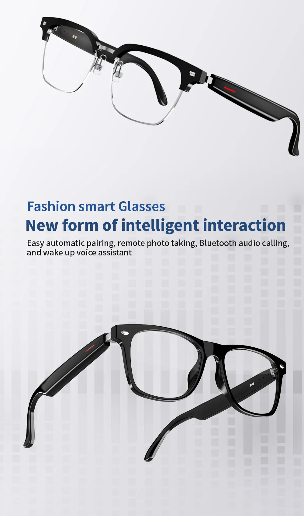 Xiaomi E13 Bluetooth Smart Glasses With Automatic Adjustment AI Voice Noise Reduction Music Eyewear Waterproof Calls Eyeglass DomoSpace