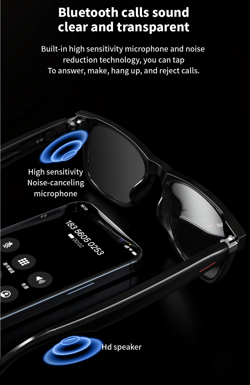 Xiaomi E13 Bluetooth Smart Glasses With Automatic Adjustment AI Voice Noise Reduction Music Eyewear Waterproof Calls Eyeglass DomoSpace