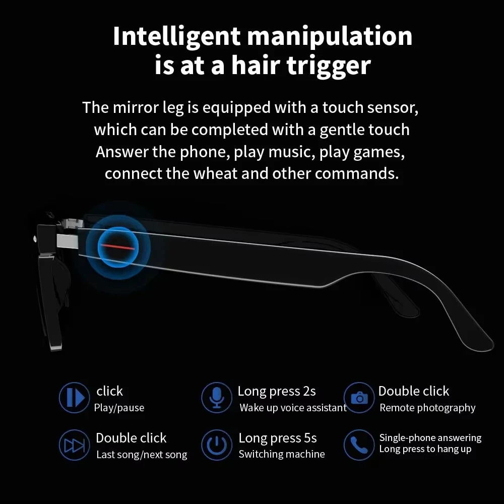 Xiaomi E13 Bluetooth Smart Glasses With Automatic Adjustment AI Voice Noise Reduction Music Eyewear Waterproof Calls Eyeglass DomoSpace