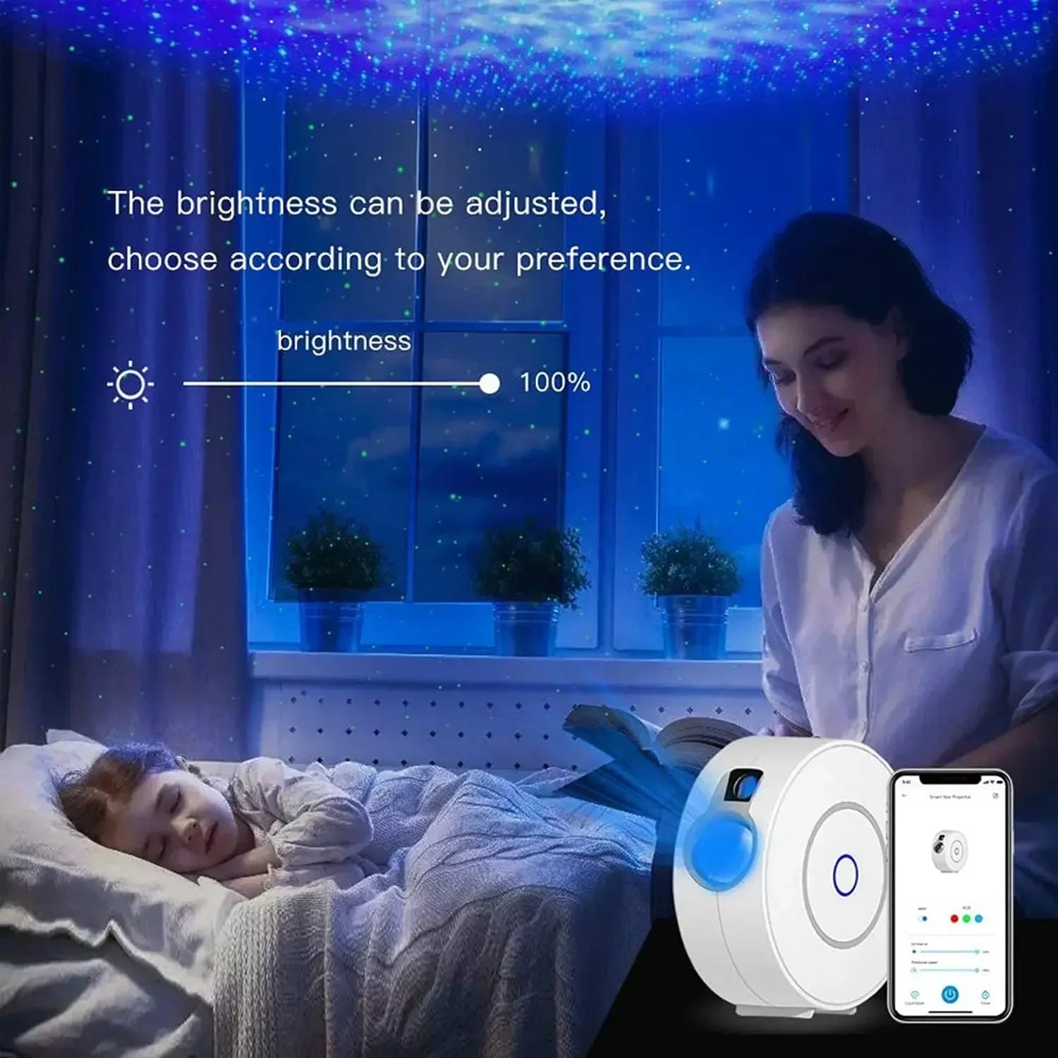 Tuya Smart Star Projector WiFi Laser Starry Sky Projector Waving Night Light Led Colorful APP Wireless Control Alexa Compatible DomoSpace