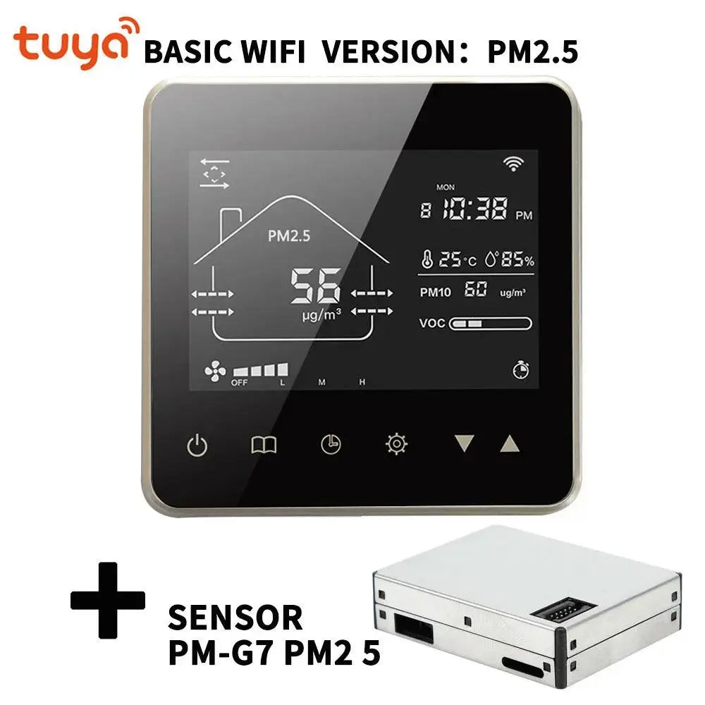 TUYA WIFI Smart Home CO2 PM2.5 Fresh Air Valve System Fan Coil Unit Dehumidifier Ventilation Controller with Modbus&RS485 - DomoSpace