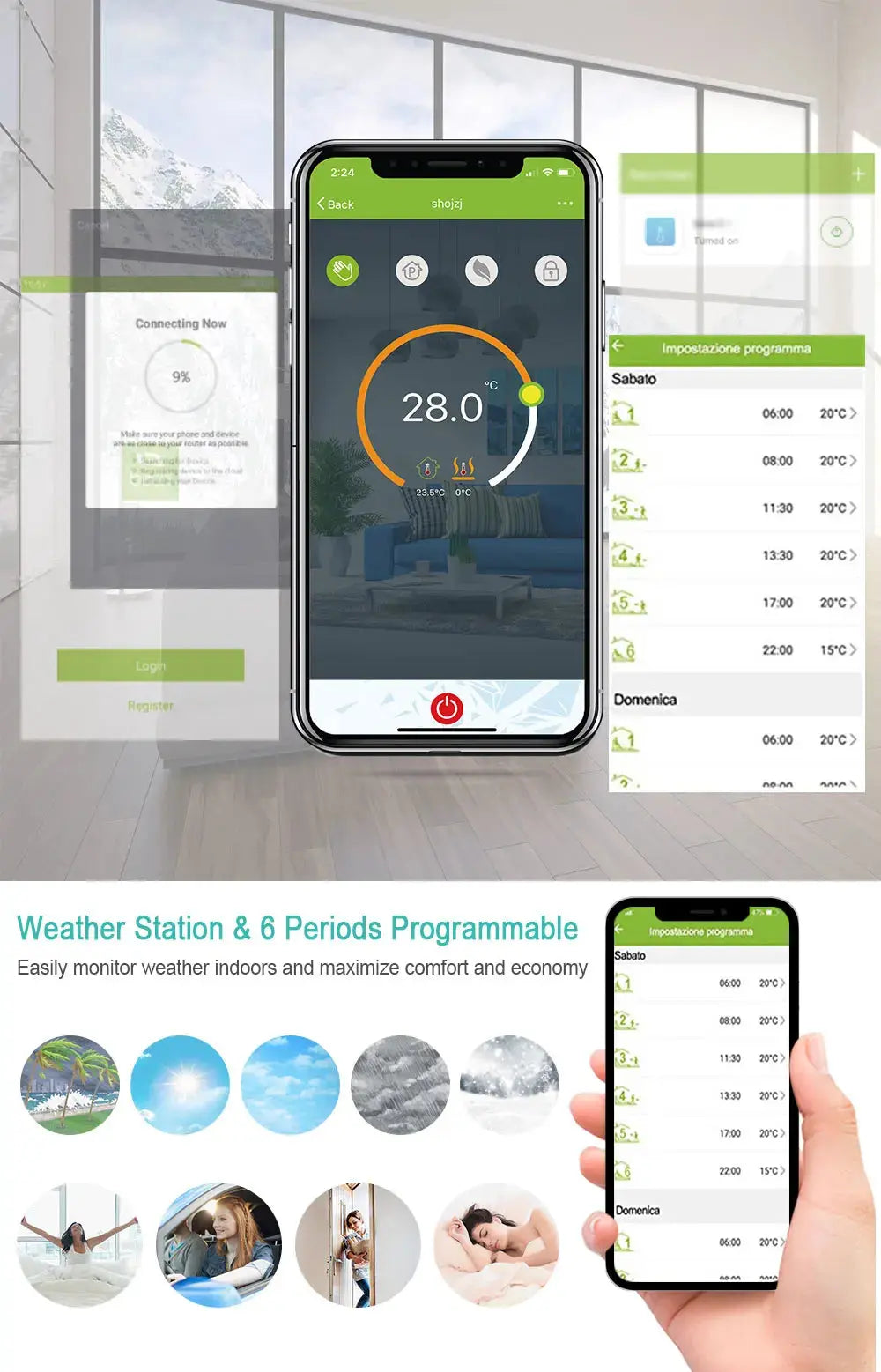 TUYA Zigbee Wifi Thermostat For Replacing Upgrade Air Conditioner Heating and Cooling Temperature 3 Speed Fan App Controller - DomoSpace