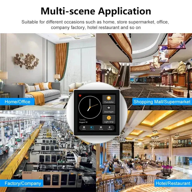 Tuya Smart Home Multiple Zigbee Control Panel LCD Touch Screen 3 Gang Smart Switch Zigbee Gateway Alexia for Home Voice Command - DomoSpace