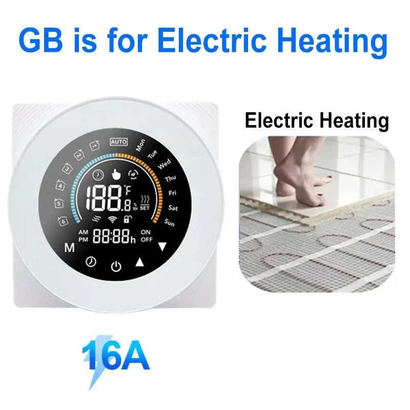 Tuya Smart Life ZigBee Thermostat Controller Switch, Floor, Water, Gas Boiler Heating, 110V, 240V, Support Alexa, Google Home - DomoSpace