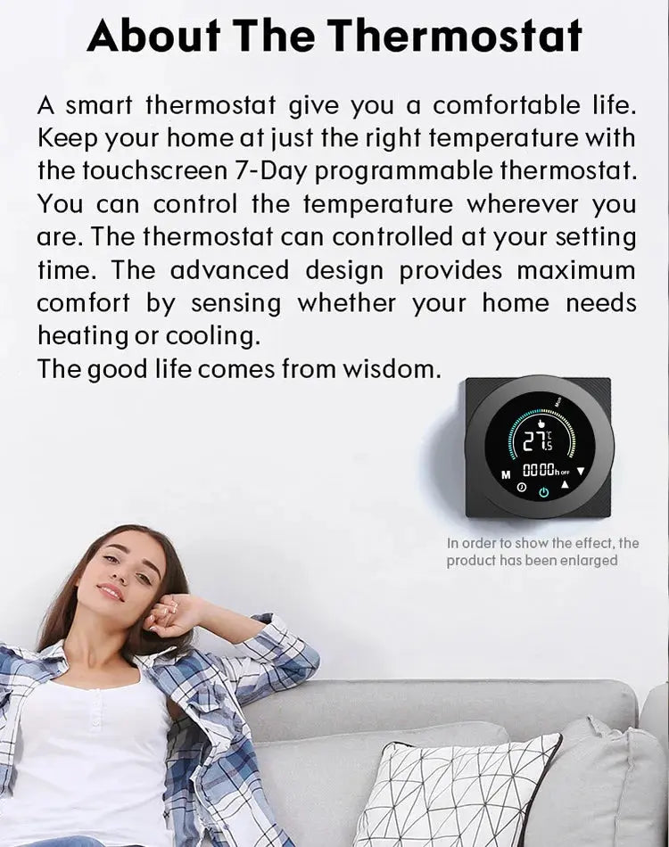 Tuya Smart Life ZigBee Thermostat Controller Switch, Floor, Water, Gas Boiler Heating, 110V, 240V, Support Alexa, Google Home - DomoSpace