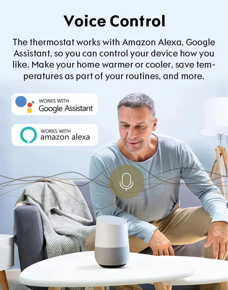 Tuya Smart Life ZigBee Thermostat Controller Switch, Floor, Water, Gas Boiler Heating, 110V, 240V, Support Alexa, Google Home - DomoSpace