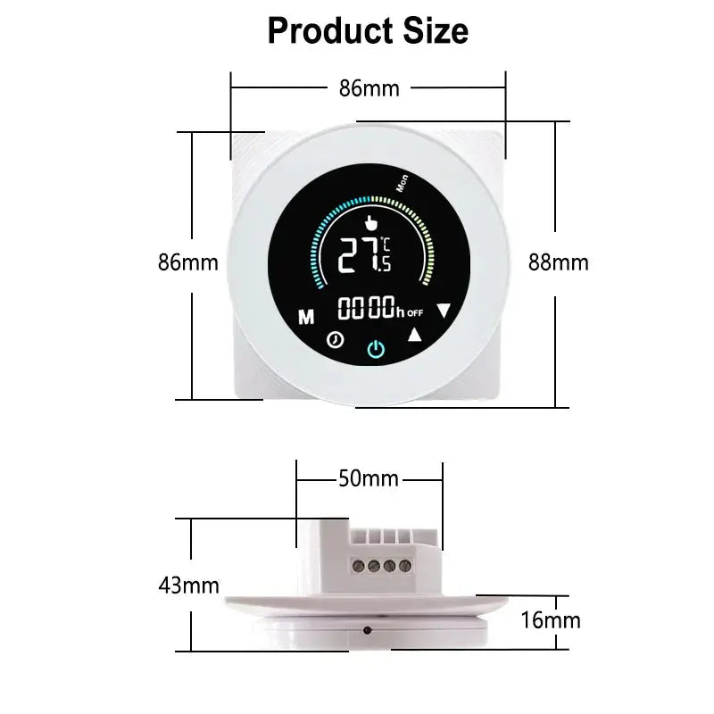 Tuya Smart Life ZigBee Thermostat Controller Switch, Floor, Water, Gas Boiler Heating, 110V, 240V, Support Alexa, Google Home - DomoSpace