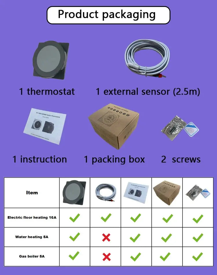 Tuya Smart Life ZigBee Thermostat Controller Switch, Floor, Water, Gas Boiler Heating, 110V, 240V, Support Alexa, Google Home - DomoSpace