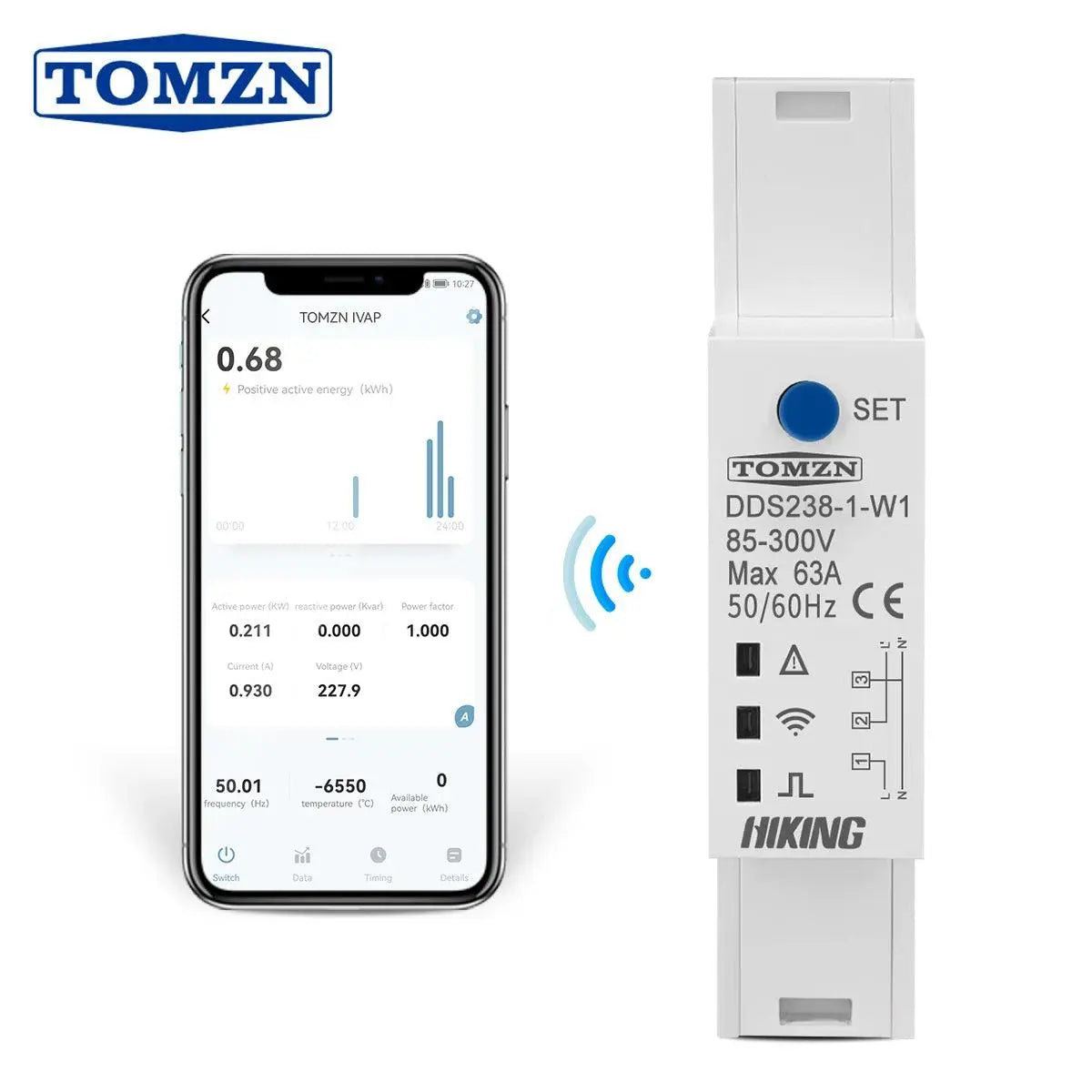 Zigbee TUYA 18mm 63A WIFI smart Bidirectional Energy Meter timer Power Monitor kWh Meter with voltage current protection - DomoSpace