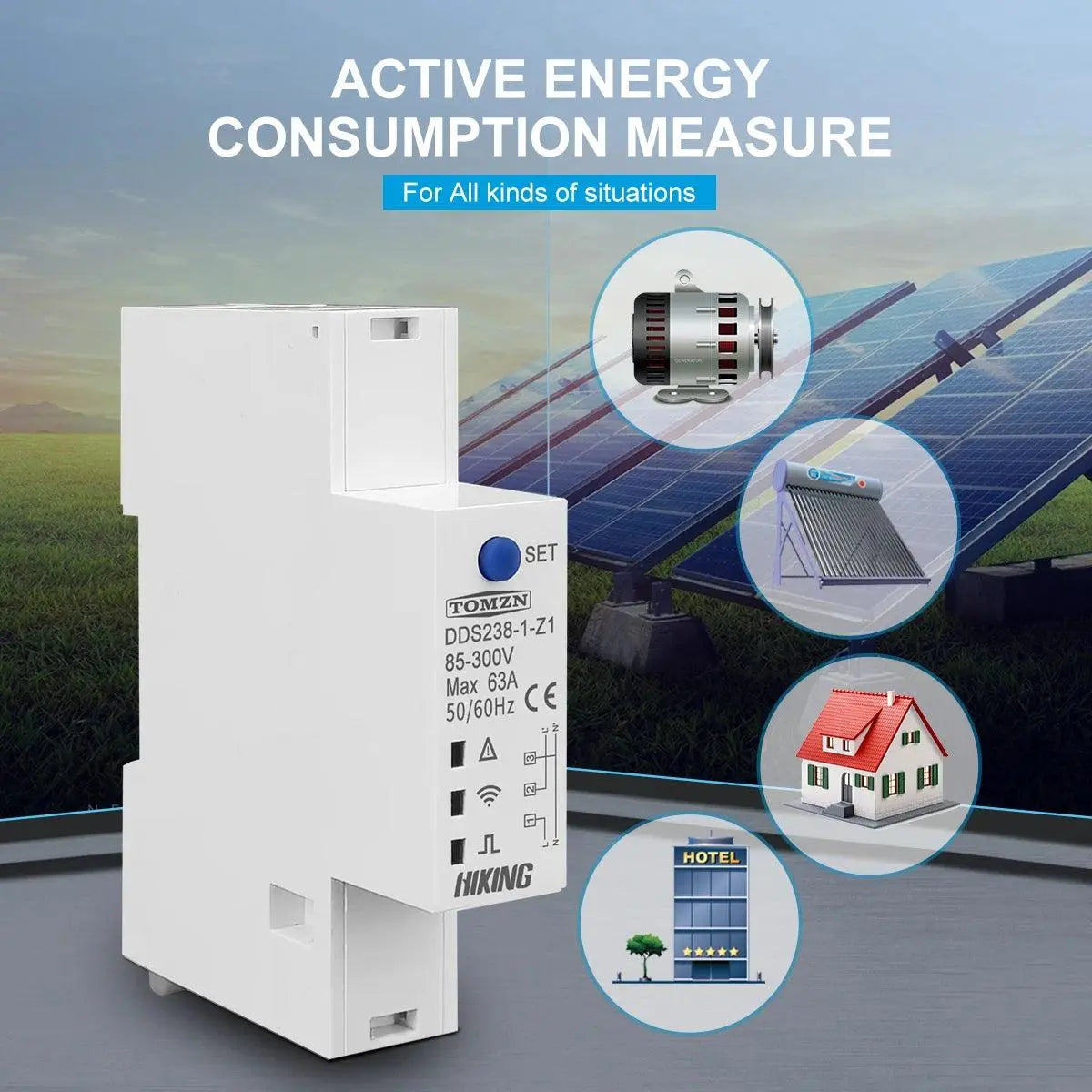 Zigbee TUYA 18mm 63A WIFI smart Bidirectional Energy Meter timer Power Monitor kWh Meter with voltage current protection - DomoSpace