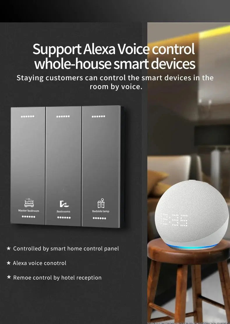 2024 smart home automation zigbee smart wall switch for hotel office tuya smart built-in relay - DomoSpace