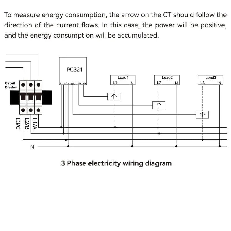 3-Phase Bidirectional WiFi Energy Meter - Real-Time Power Monitoring with Tuya Smart - DomoSpace