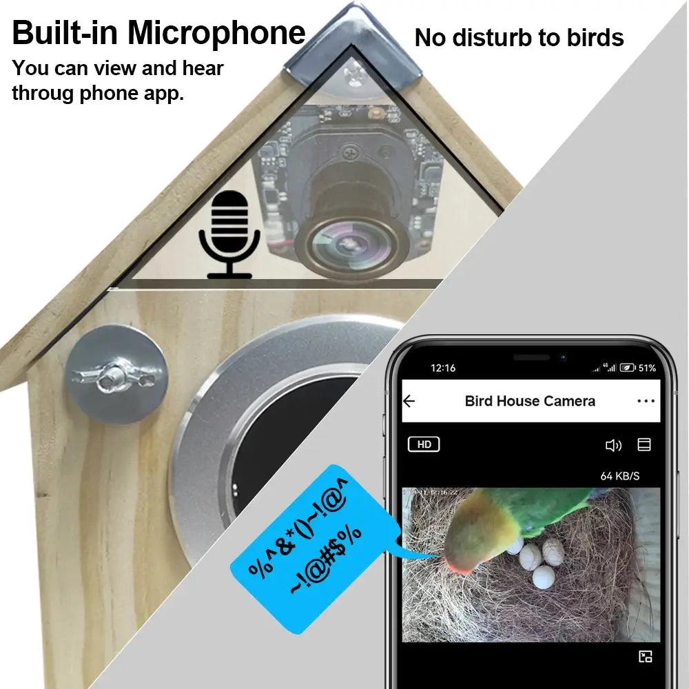 4MP Tuya Bird Houses WIFI Camera For Pet Birds Activity Remote View Watching Wild Natural Wooden Care Nest Box Day Night Vision - DomoSpace