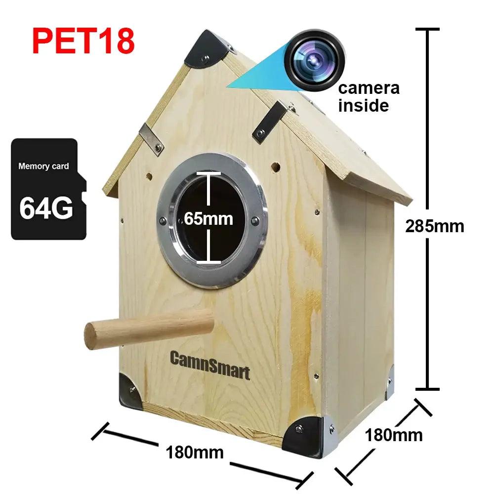 4MP Tuya Bird Houses WIFI Camera For Pet Birds Activity Remote View Watching Wild Natural Wooden Care Nest Box Day Night Vision - DomoSpace