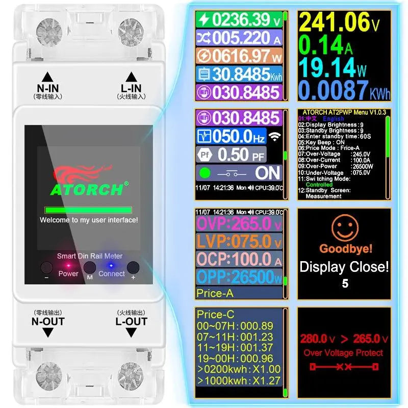 AT2PW 100A Tuya WiFi Din Rail Energy Meter – Smart Remote Control and Energy Management - DomoSpace