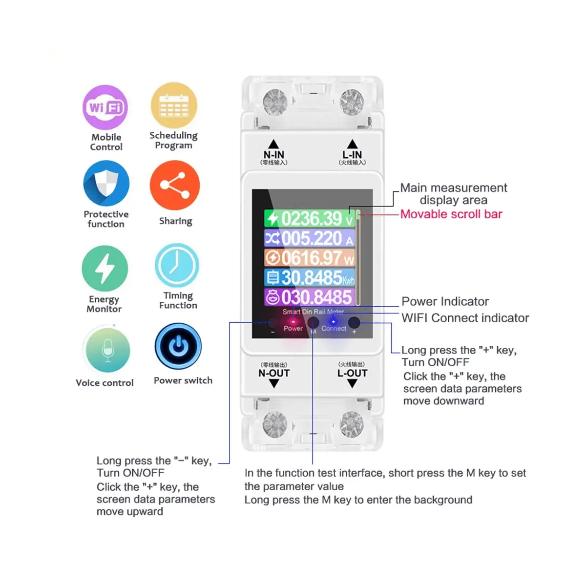 AT2PW 100A Tuya WiFi Din Rail Energy Meter – Smart Remote Control and Energy Management - DomoSpace