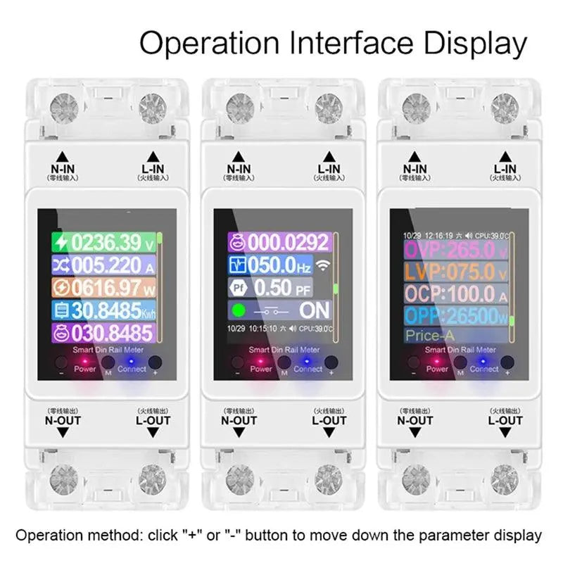 AT2PW 100A Tuya WiFi Din Rail Energy Meter – Smart Remote Control and Energy Management - DomoSpace