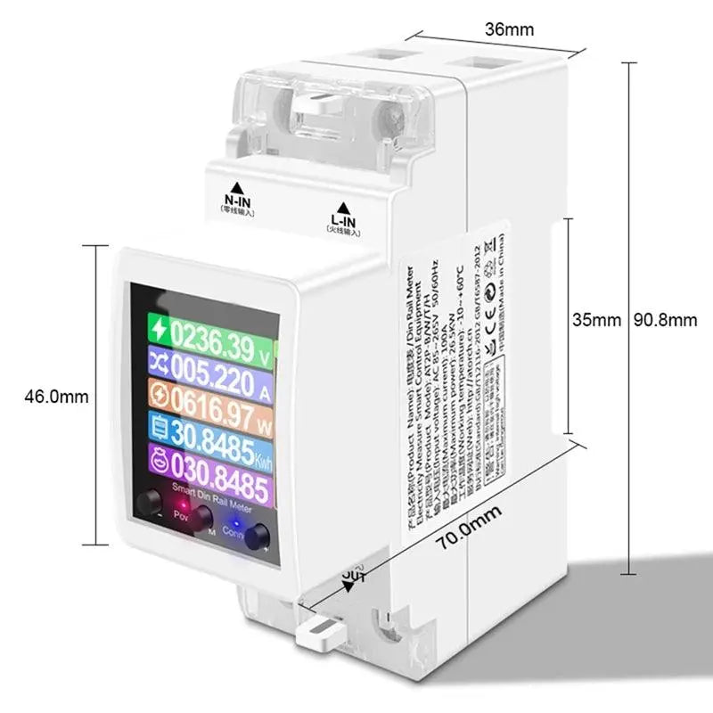 AT2PW 100A Tuya WiFi Din Rail Energy Meter – Smart Remote Control and Energy Management - DomoSpace