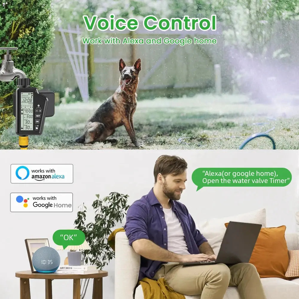 AVATTO Tuya WiFi Smart Watering Timer,Automatic Digital Garden Irrigation Controller work with Smart life APP Alexa Google home - DomoSpace