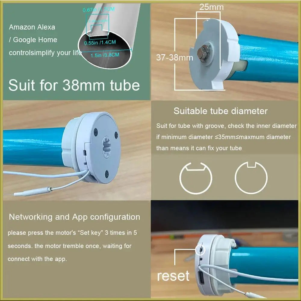 Battery Window Blinds Smart Curtains Motor Roller – Tuya Smart Life Compatible - DomoSpace