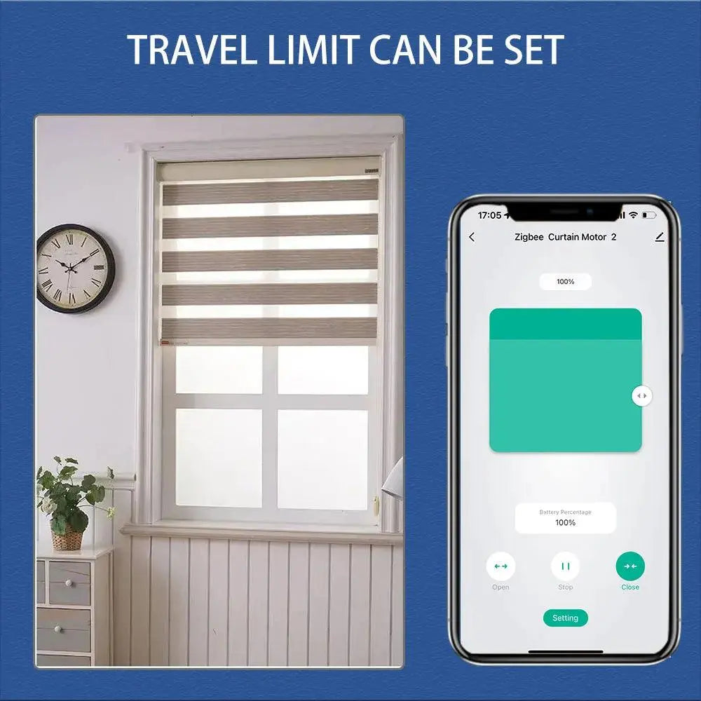 Battery Window Blinds Smart Curtains Motor Roller – Tuya Smart Life Compatible - DomoSpace