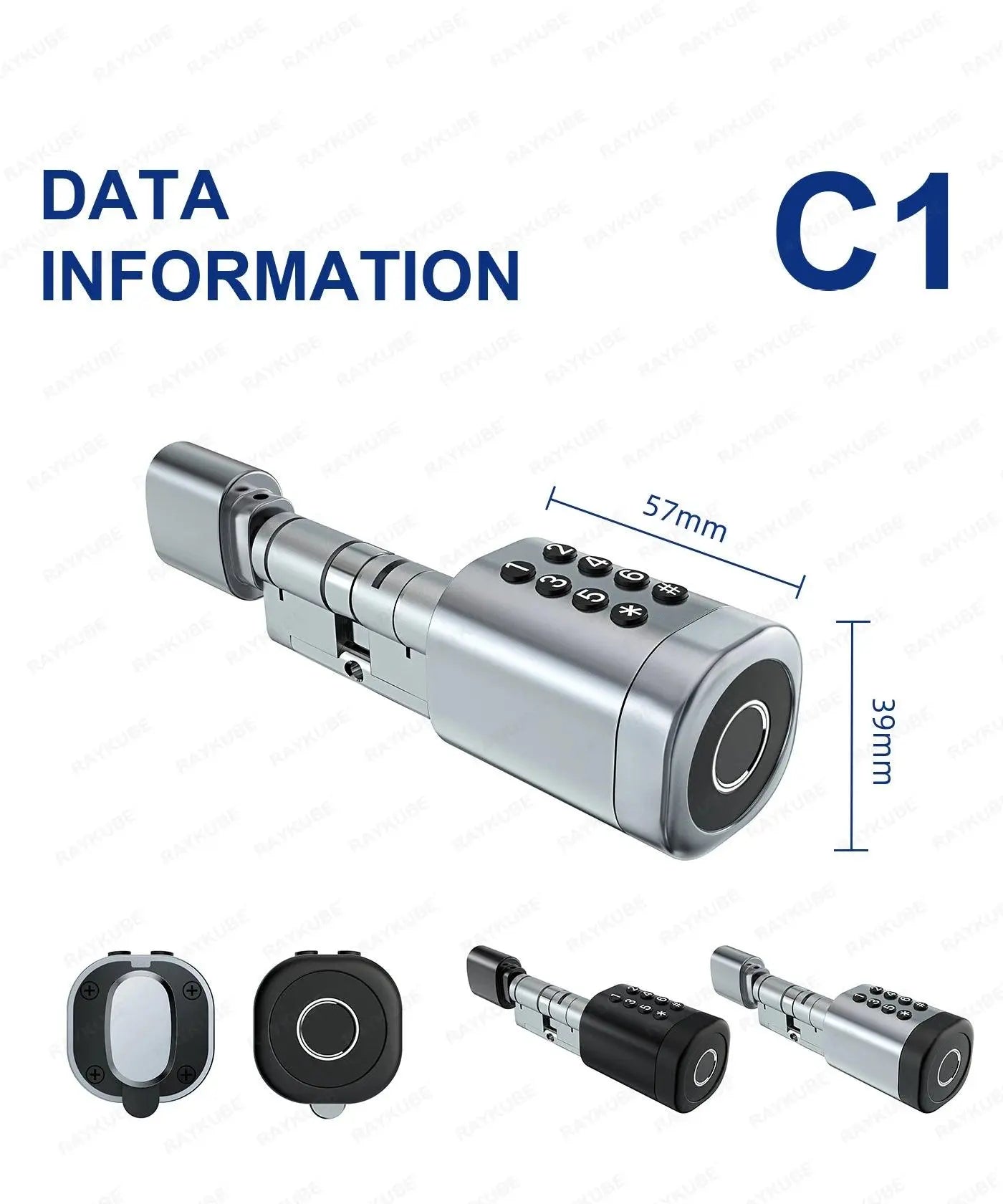 C1 Smart Cylinder Lock – Advanced Intelligent Fingerprint Lock with WiFi, Bluetooth, and App Control - DomoSpace