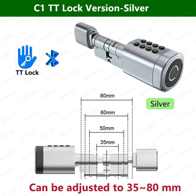 C1 Smart Cylinder Lock – Advanced Intelligent Fingerprint Lock with WiFi, Bluetooth, and App Control - DomoSpace