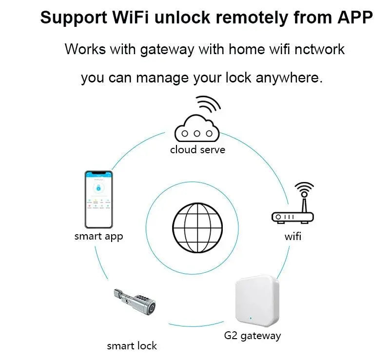 C1 Smart Cylinder Lock – Advanced Intelligent Fingerprint Lock with WiFi, Bluetooth, and App Control - DomoSpace