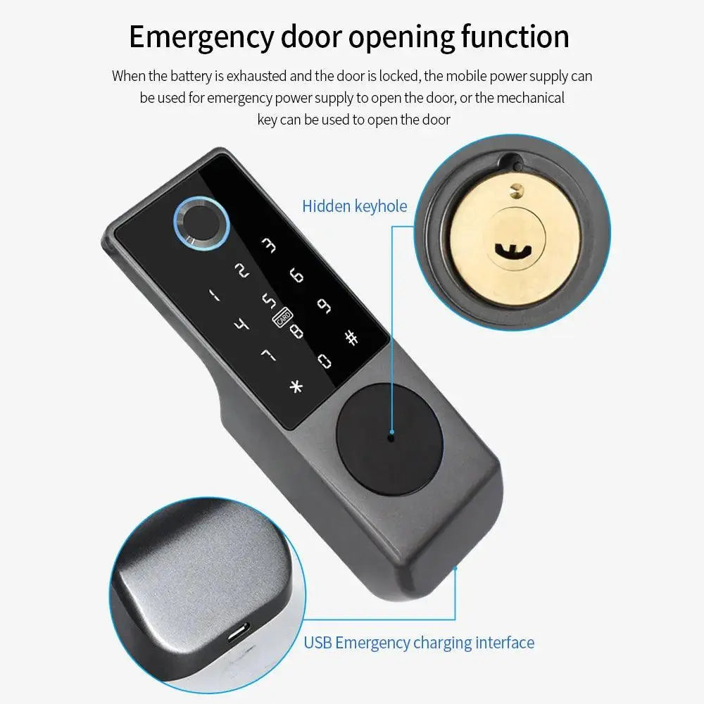 Card Code Waterproof Smart Door Lock – Tuya APP, WiFi, and Biometric Unlocking - DomoSpace