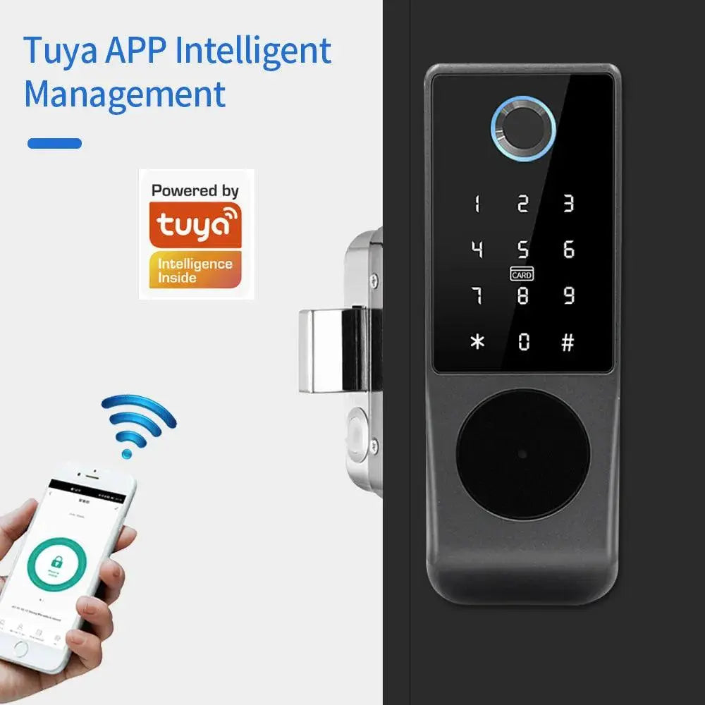 Card Code Waterproof Smart Door Lock – Tuya APP, WiFi, and Biometric Unlocking - DomoSpace