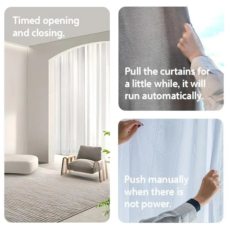 Electric Curtain Driver For Roman Rod Smart Home Curtains - DomoSpace