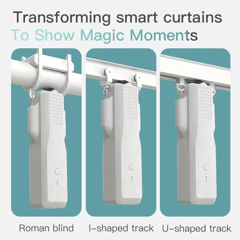 Electric Curtain Driver For Roman Rod Smart Home Curtains - DomoSpace