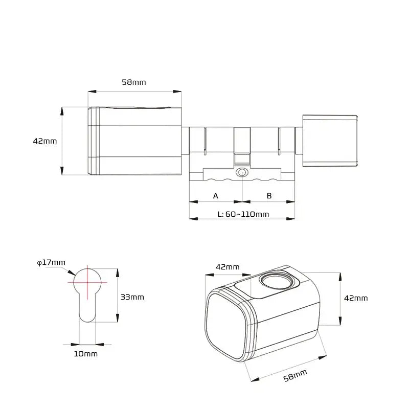 Tuya Biometric Smart Cylinder Lock - DomoSpace