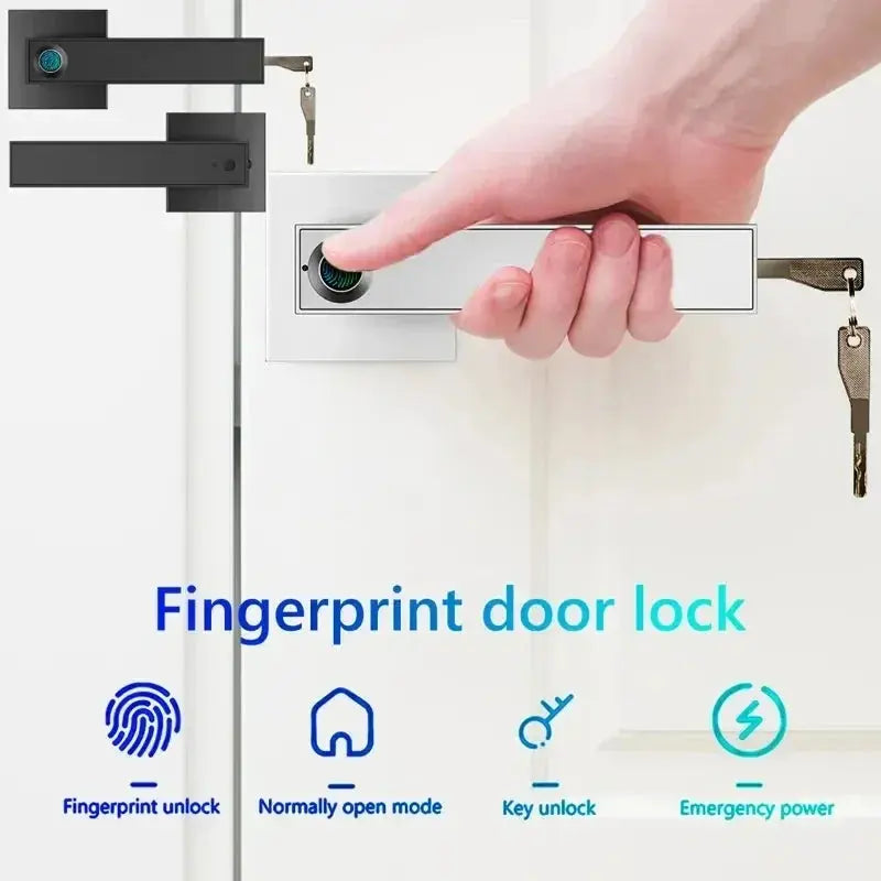 Fingerprint Password Door Lock With Tuya Electronic Smart Digital Lock Door Security Biometric Handle Lock For Bedroom Apartment - DomoSpace