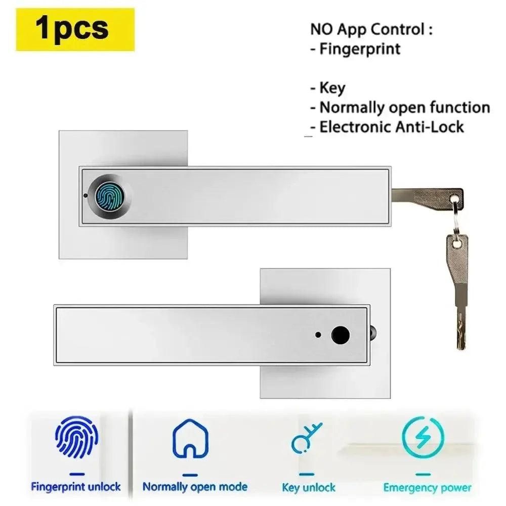 Fingerprint Password Door Lock With Tuya Electronic Smart Digital Lock Door Security Biometric Handle Lock For Bedroom Apartment - DomoSpace