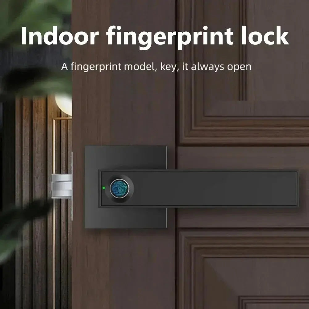 Fingerprint Password Door Lock With Tuya Electronic Smart Digital Lock Door Security Biometric Handle Lock For Bedroom Apartment - DomoSpace