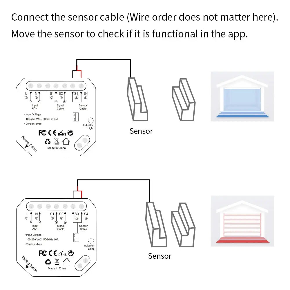 Garage Door Sensor Opener Controller Remote WiFi Switch Tuya Smart Life App Alert Works with Google Home Alexa Home Automation - DomoSpace