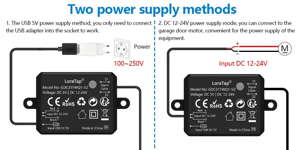 Garage Door Sensor Opener Controller Remote WiFi Switch Tuya Smart Life App Alert Works with Google Home Alexa Home Automation - DomoSpace