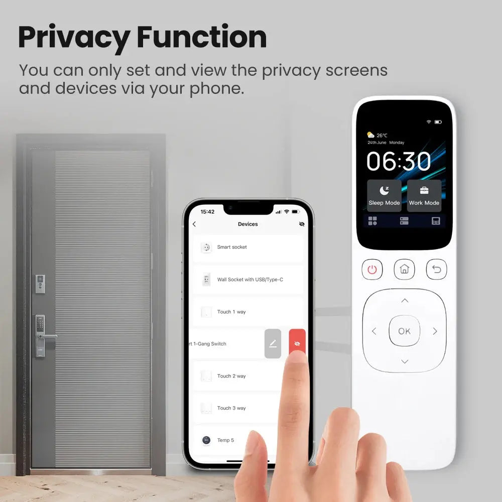 MIUCDA Tuya WiFi Smart Handheld Central Control Panel supports IR,RF,Wi-Fi,Zigbee and BLE,connecting various smart home devices - DomoSpace