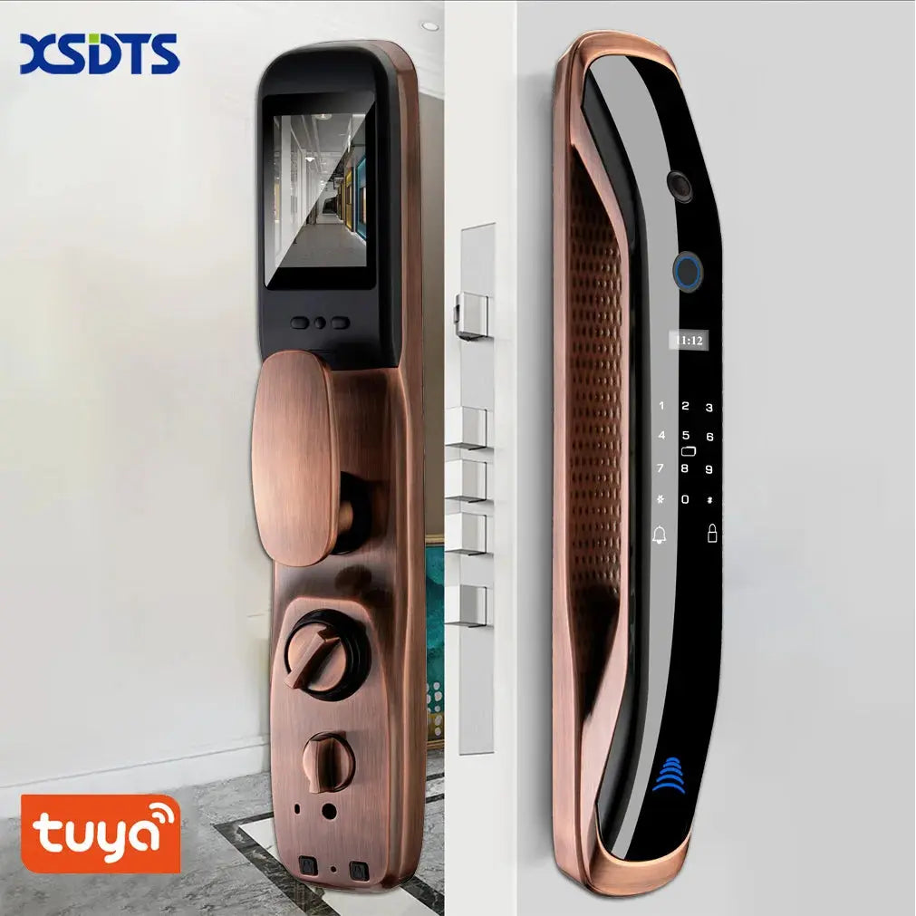 New Biometric Fingerprint Lock Security Smart Door Lock Password Electronic Locks Key IC Card Unlock APP Camera Electronic Lock - DomoSpace