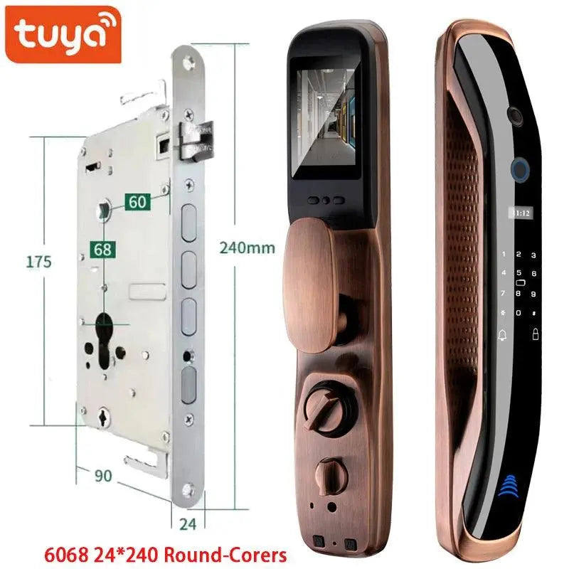 New Biometric Fingerprint Lock Security Smart Door Lock Password Electronic Locks Key IC Card Unlock APP Camera Electronic Lock - DomoSpace