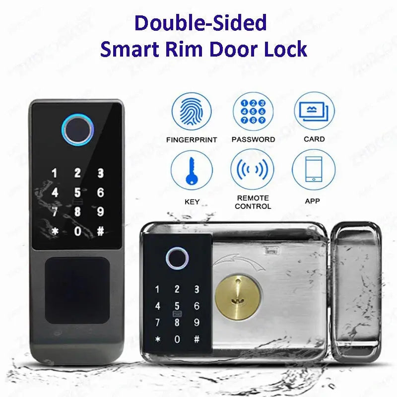 Outdoor Waterproof Tuya Smart Lock with Remote Control IC Card Digital Key-pad Electronic Biometria Security Lock For Gate Door - DomoSpace