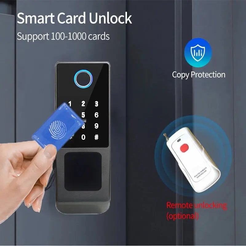 Outdoor Waterproof Tuya Smart Lock with Remote Control IC Card Digital Key-pad Electronic Biometria Security Lock For Gate Door - DomoSpace